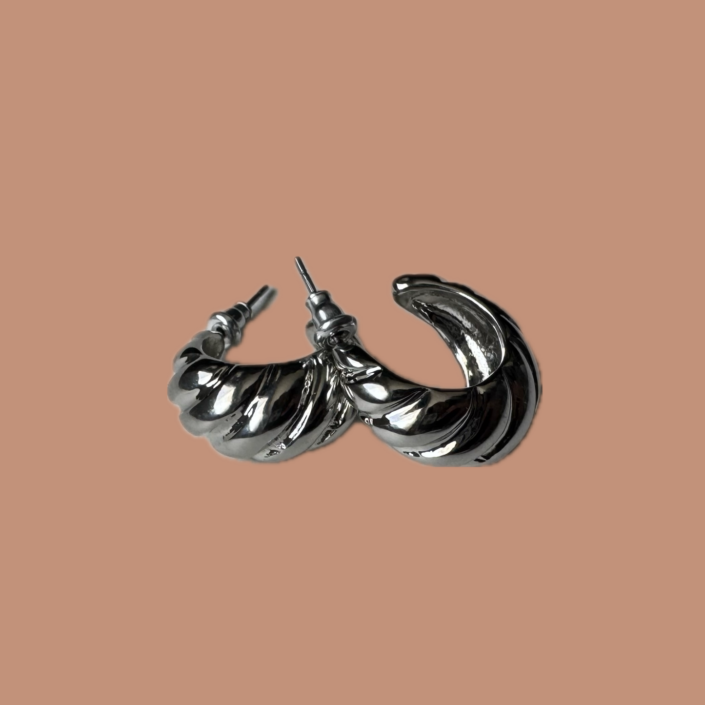 Silver Twist Hoops (Small)