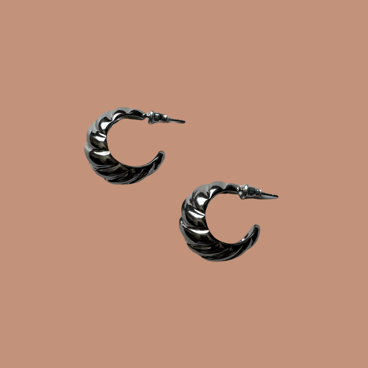 Silver Twist Hoops (Small)