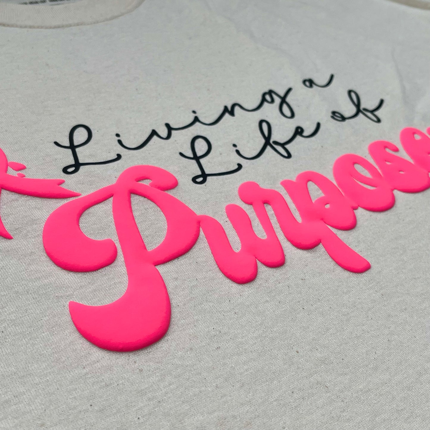 Living A Life Of Purpose Tee (Breast Cancer Awareness)