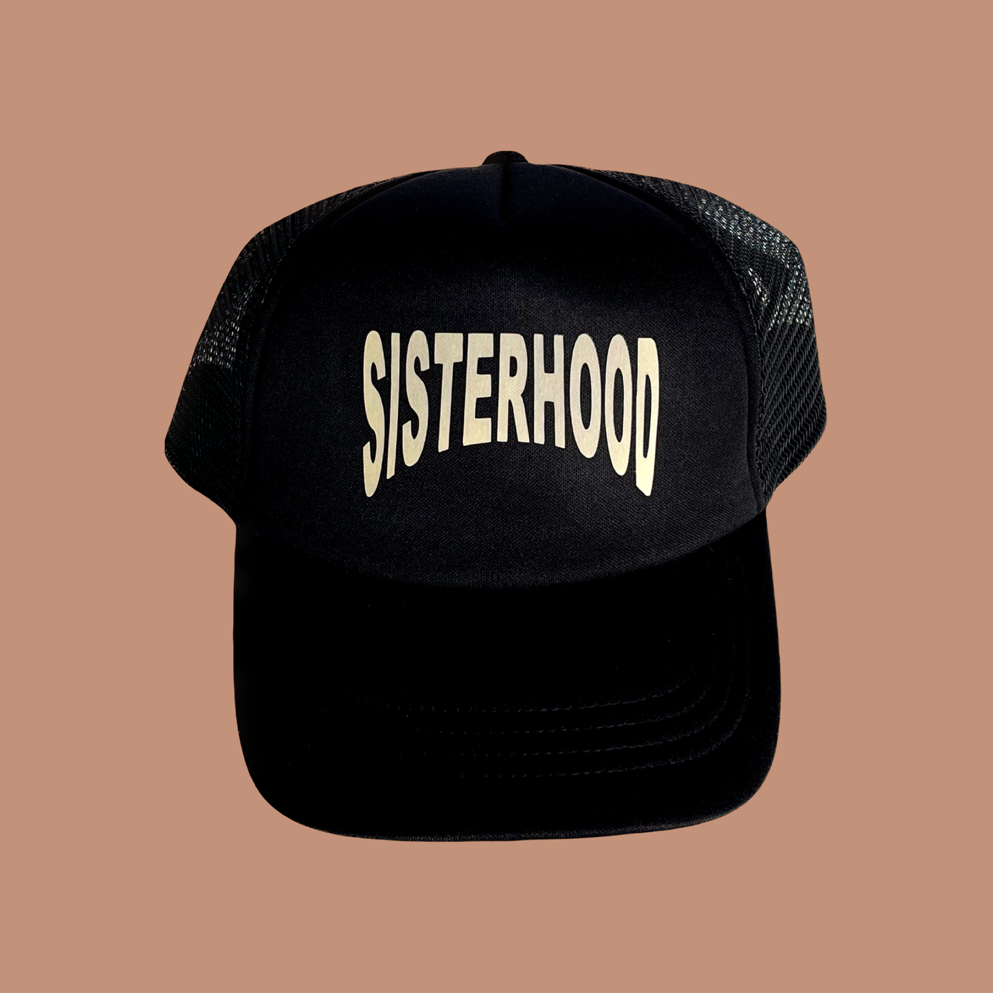 Sisterhood “Curve” Trucker Hat (Black/Cream)