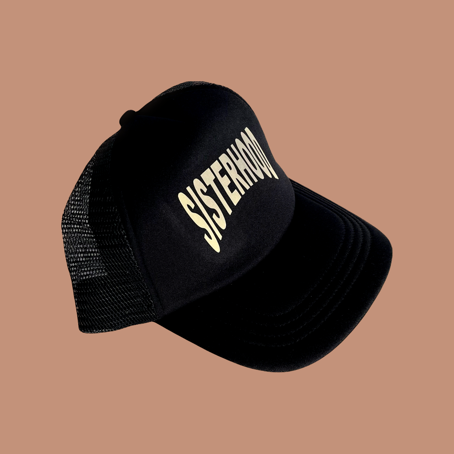 Sisterhood “Curve” Trucker Hat (Black/Cream)