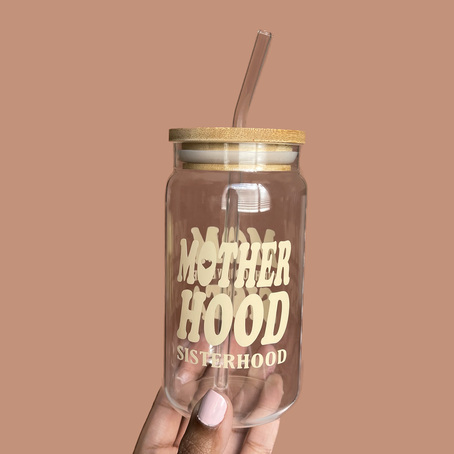 Motherhood (The Hood Loves Me) Glass Cup