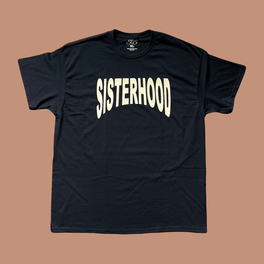 Sisterhood “Curve” Tee (Black/Cream)